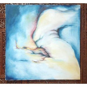 Abstract Painting Oil on Canvas Original Wall Art Vintage 12"x12"